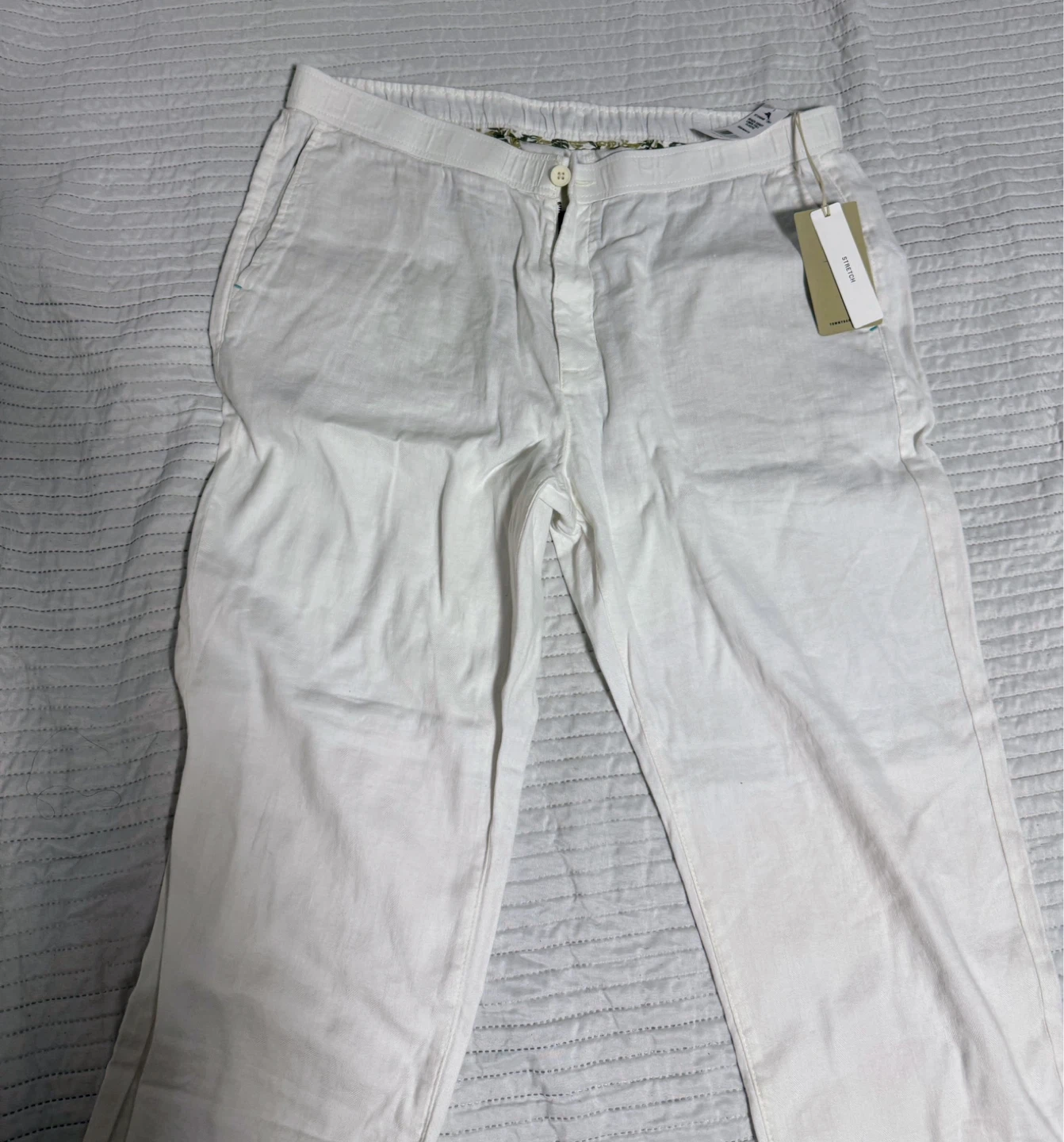 Mens Tommy Bahamas Linen White Pants
