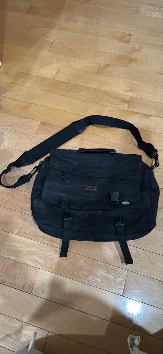 Black Deloitte Messenger Bag