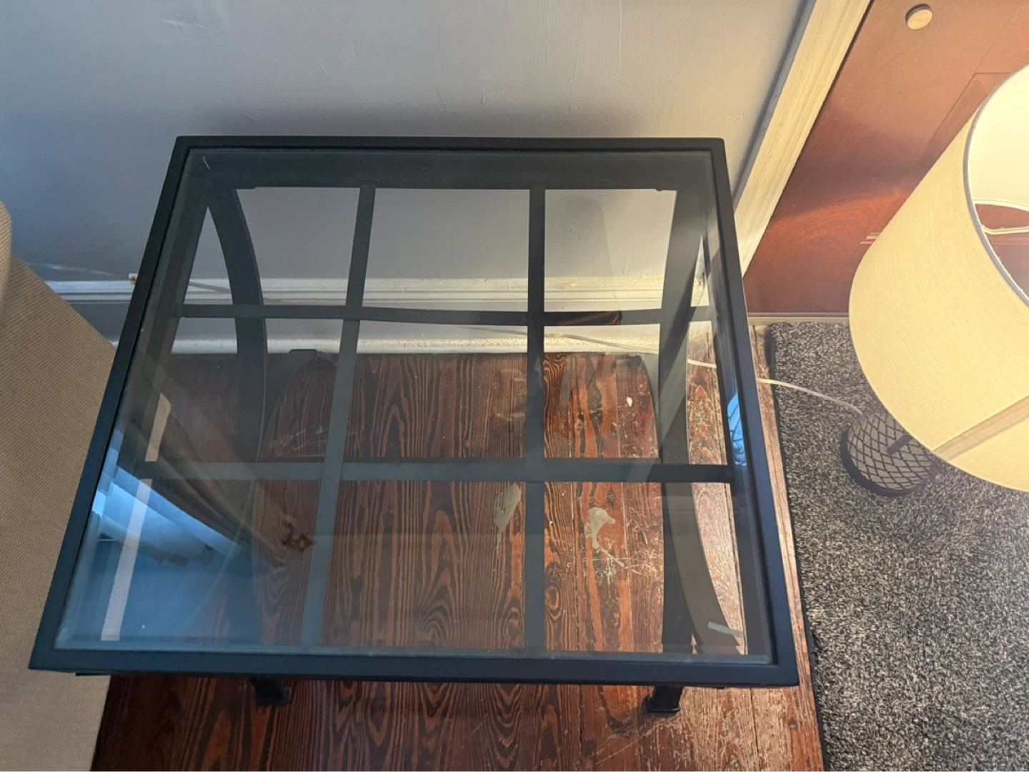 Glass Top Coffee Table and 2 end tables with Metal Frame - photo 2