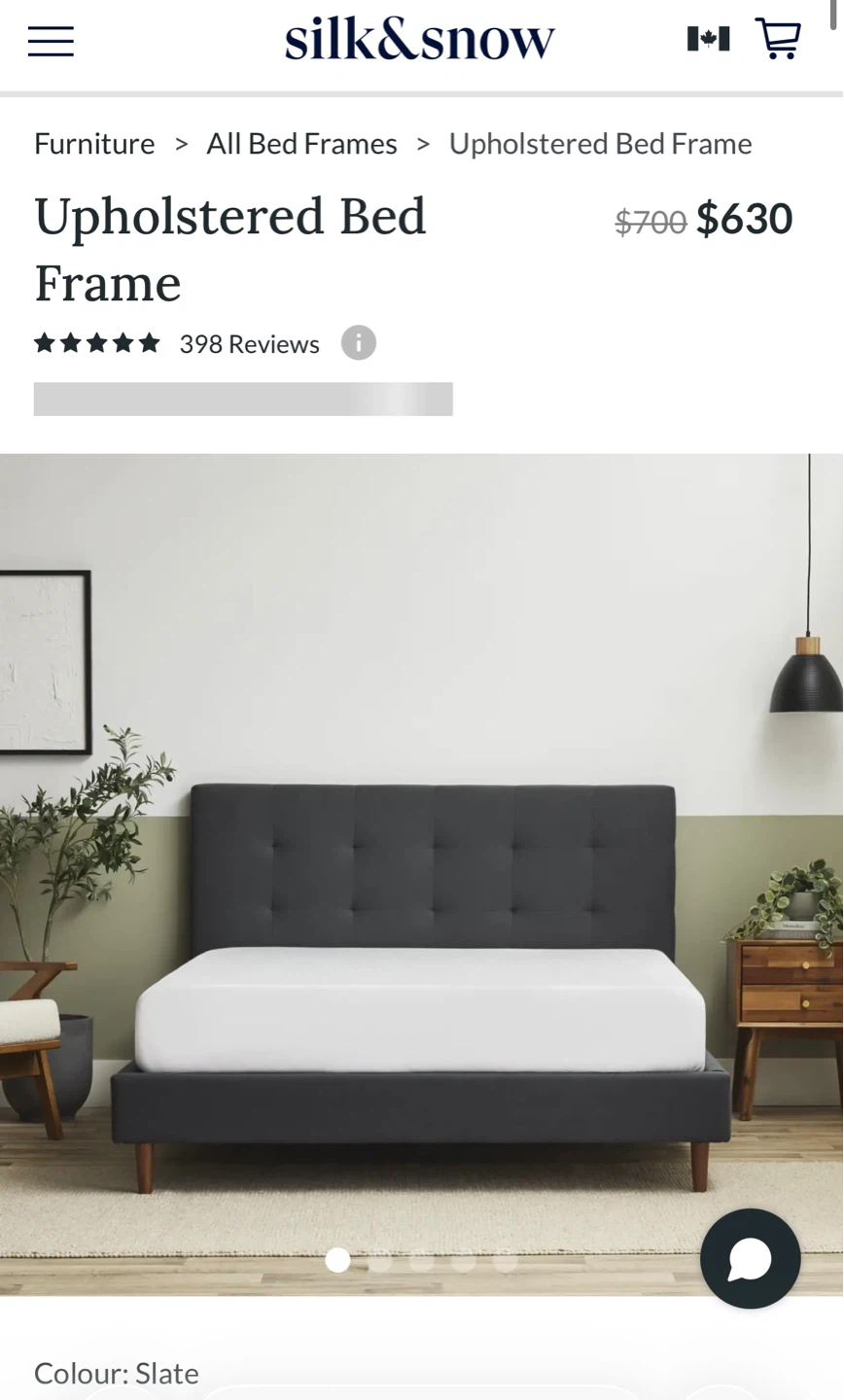 Silk & Snow Upholstered Bed Frame