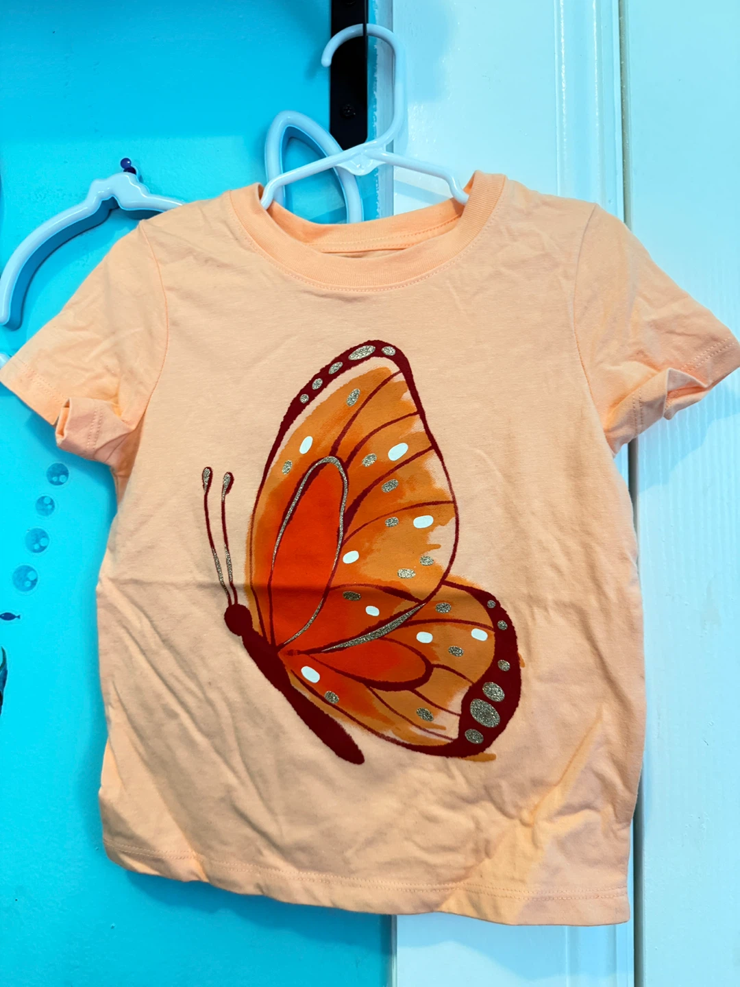 Cat & Jack Toddler T-Shirt Size 3T Butterfly Graphic Orange