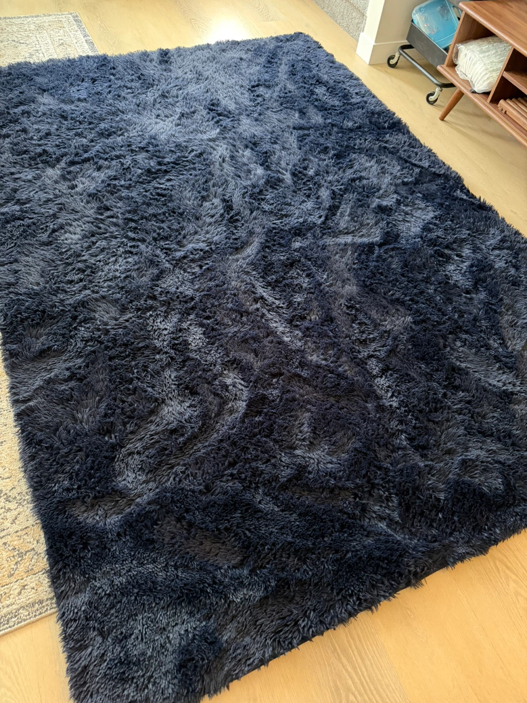 Navy Blue Shaggy Area Rug 6x9 ft - photo 2