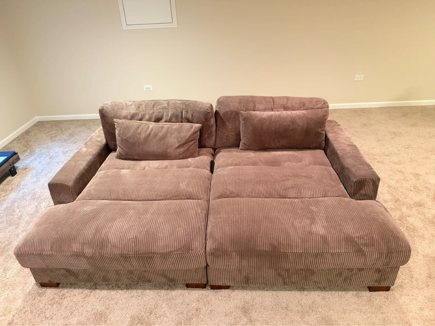 Corduroy Sectional Sofa with Chaise Loungers - photo 2