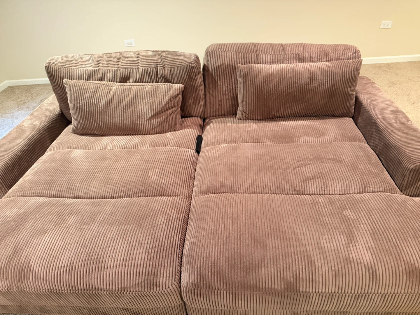 Corduroy Sectional Sofa with Chaise Loungers