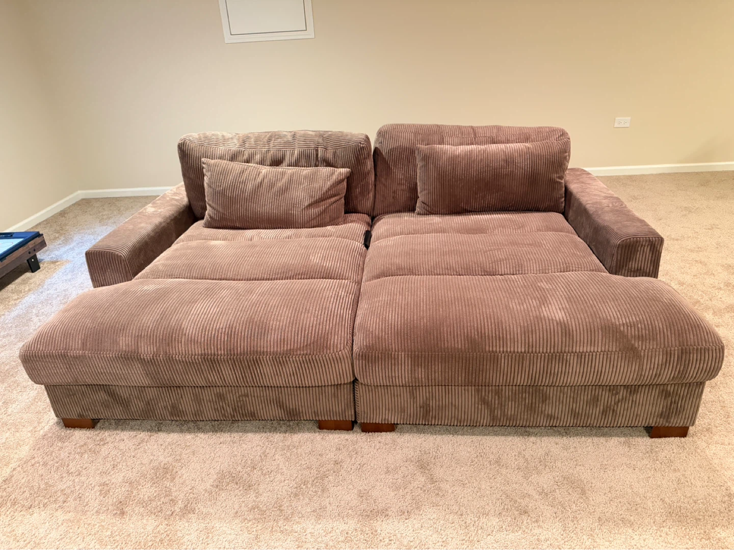 Corduroy Sectional Sofa with Chaise Loungers - photo 3