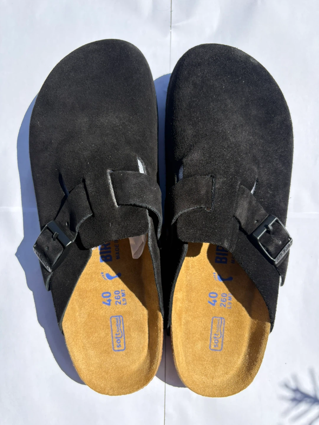 Birkenstock Black Suede Clogs - Size 40
