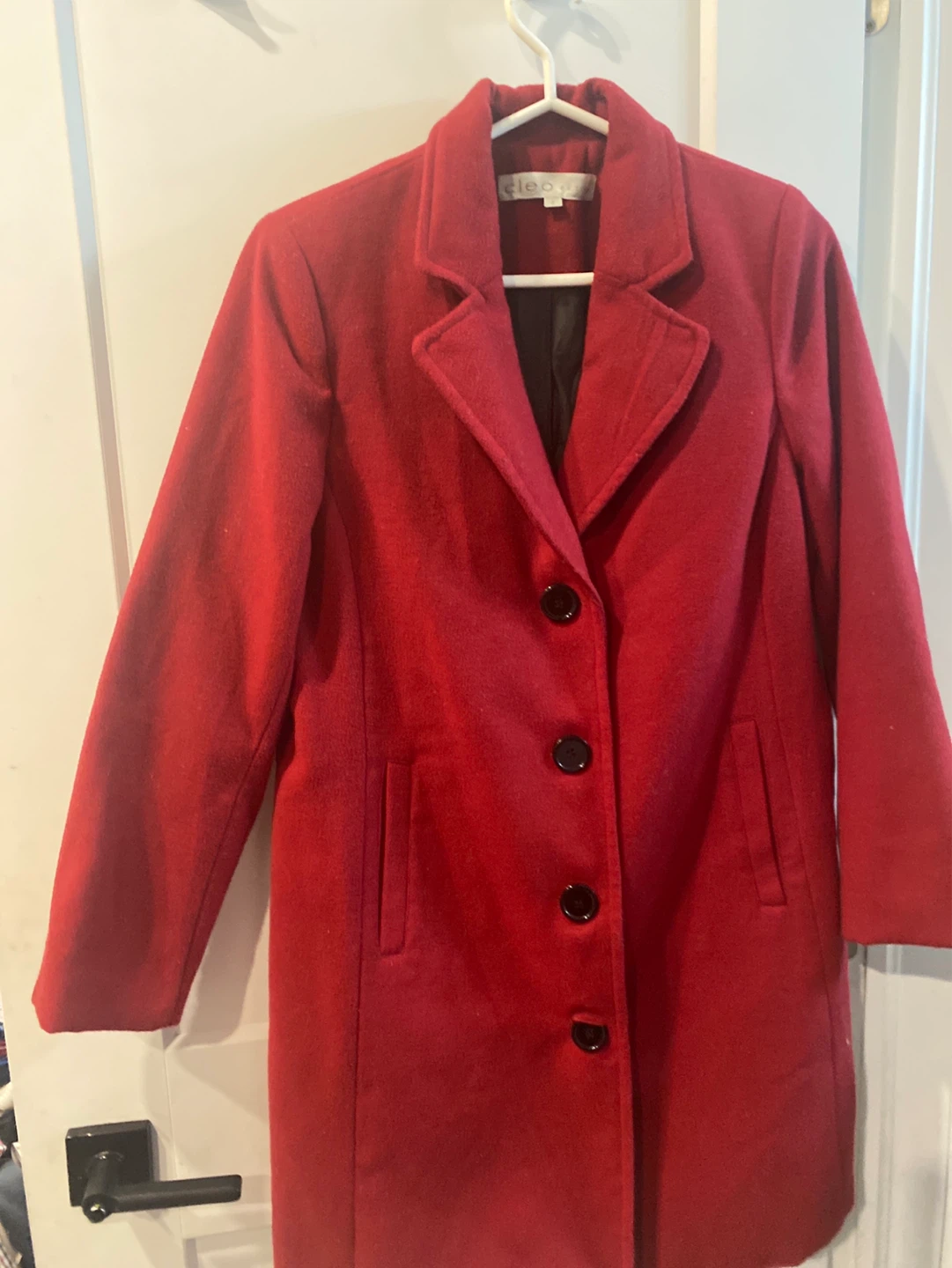 Cleo Petites Red Wool Blend Coat Size S
