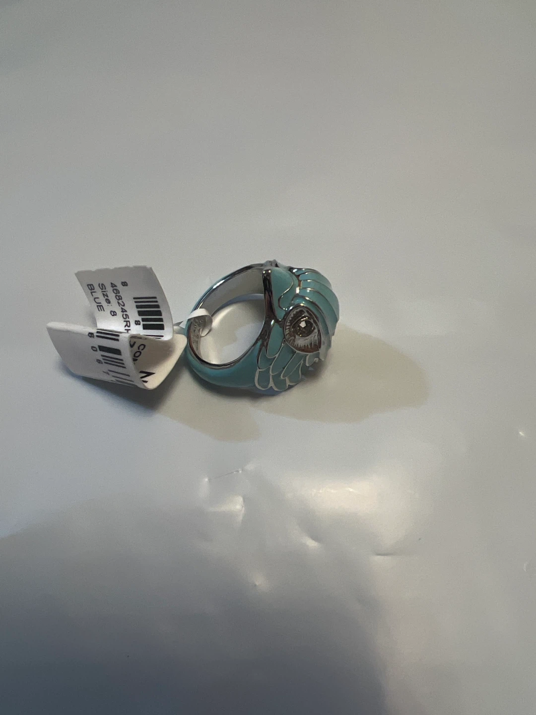 Kurt Geiger London Enamel Eagle Cocktail Ring Blue Size 8 - photo 2