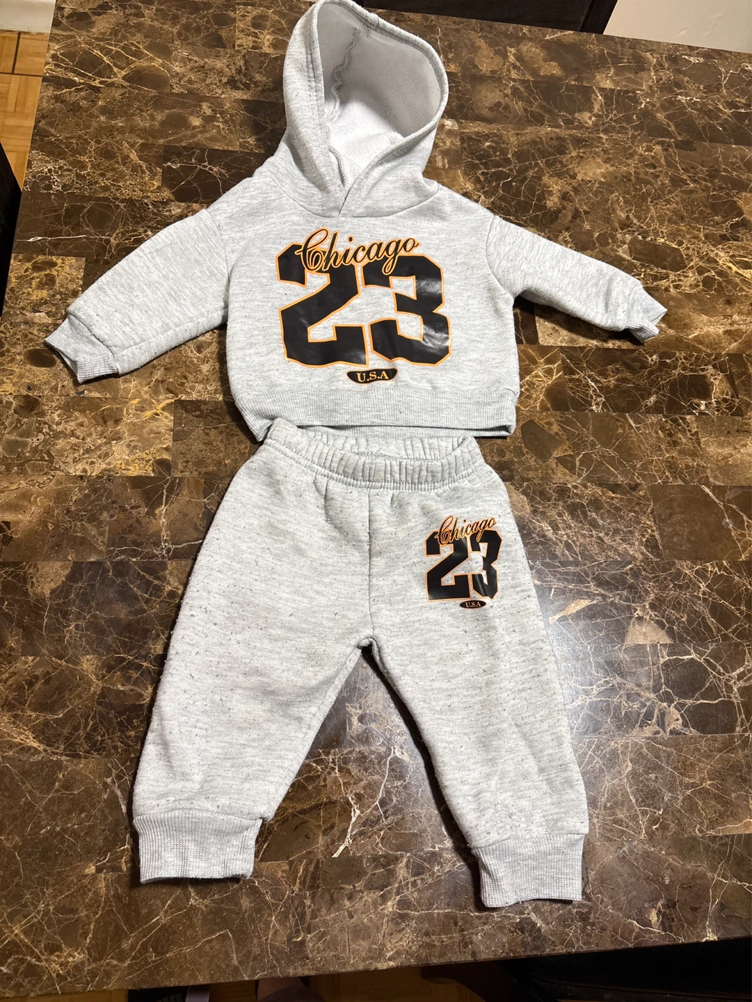 Baby Chicago 23 Hoodie and Pants Set - Grey (6-9M)