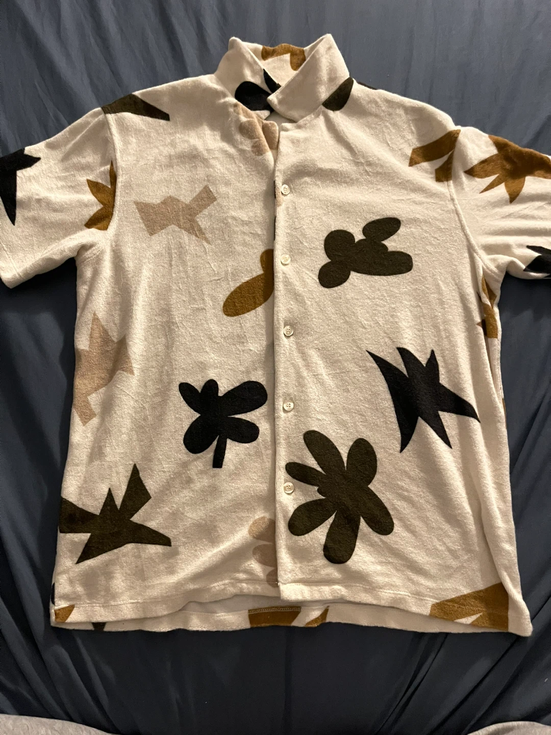 ZARA Textured Abstract Print Shirt