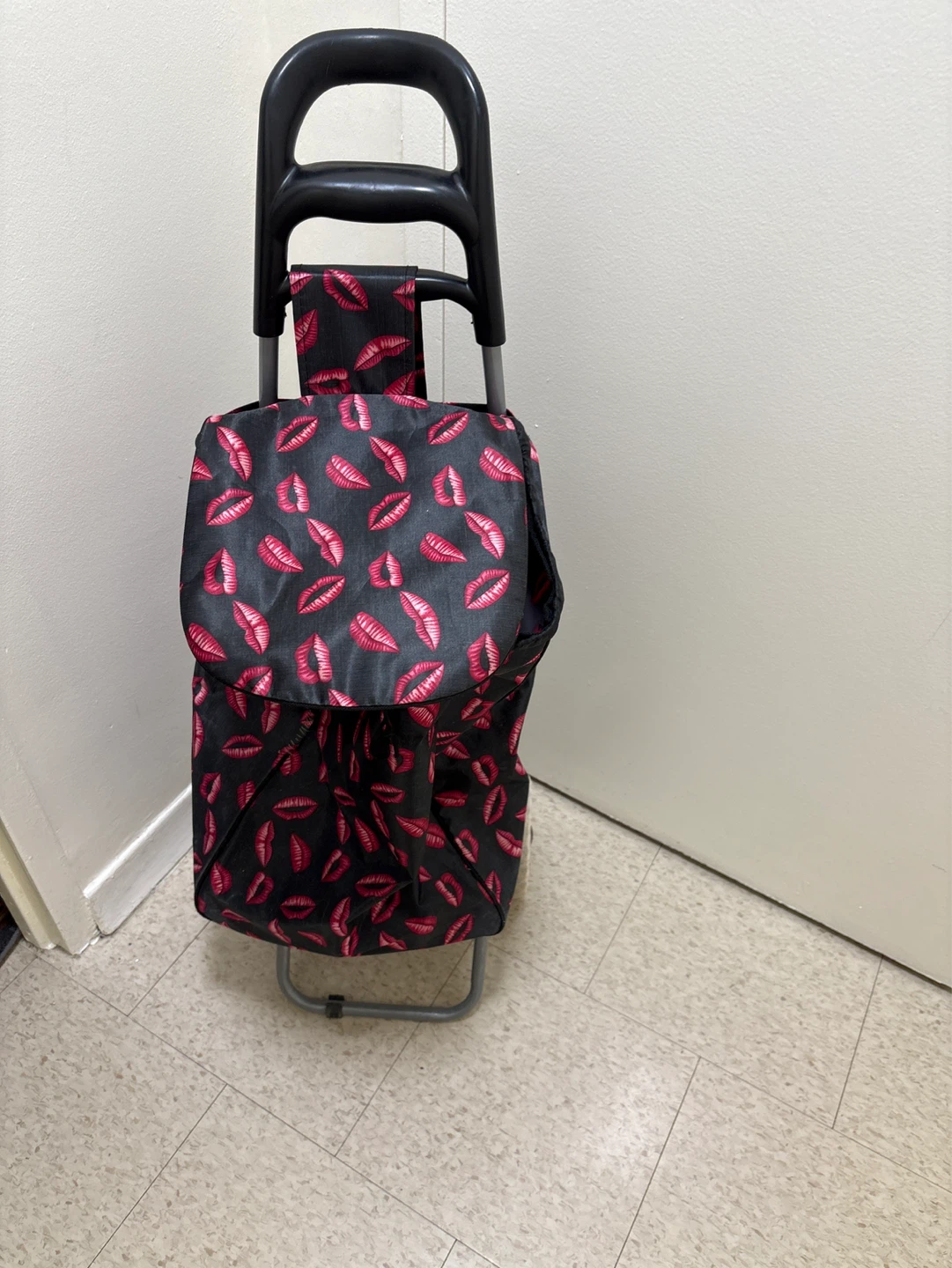 Shopping Cart with Lips Pattern