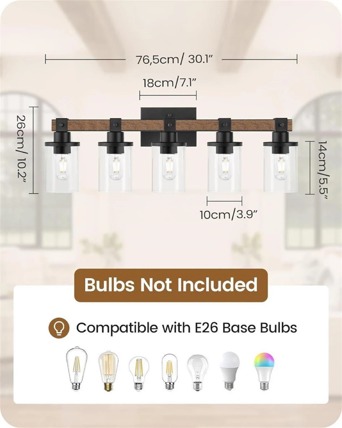 Goebeson 5-Light Vanity Light Fixture