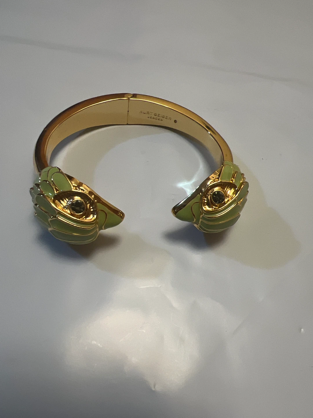 Kurt Geiger Green Enamel Animal Head Bangle Bracelet - photo 2