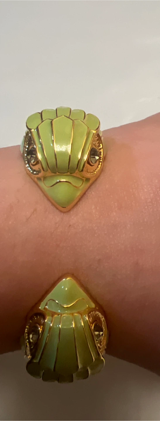 Kurt Geiger Green Enamel Animal Head Bangle Bracelet - photo 5