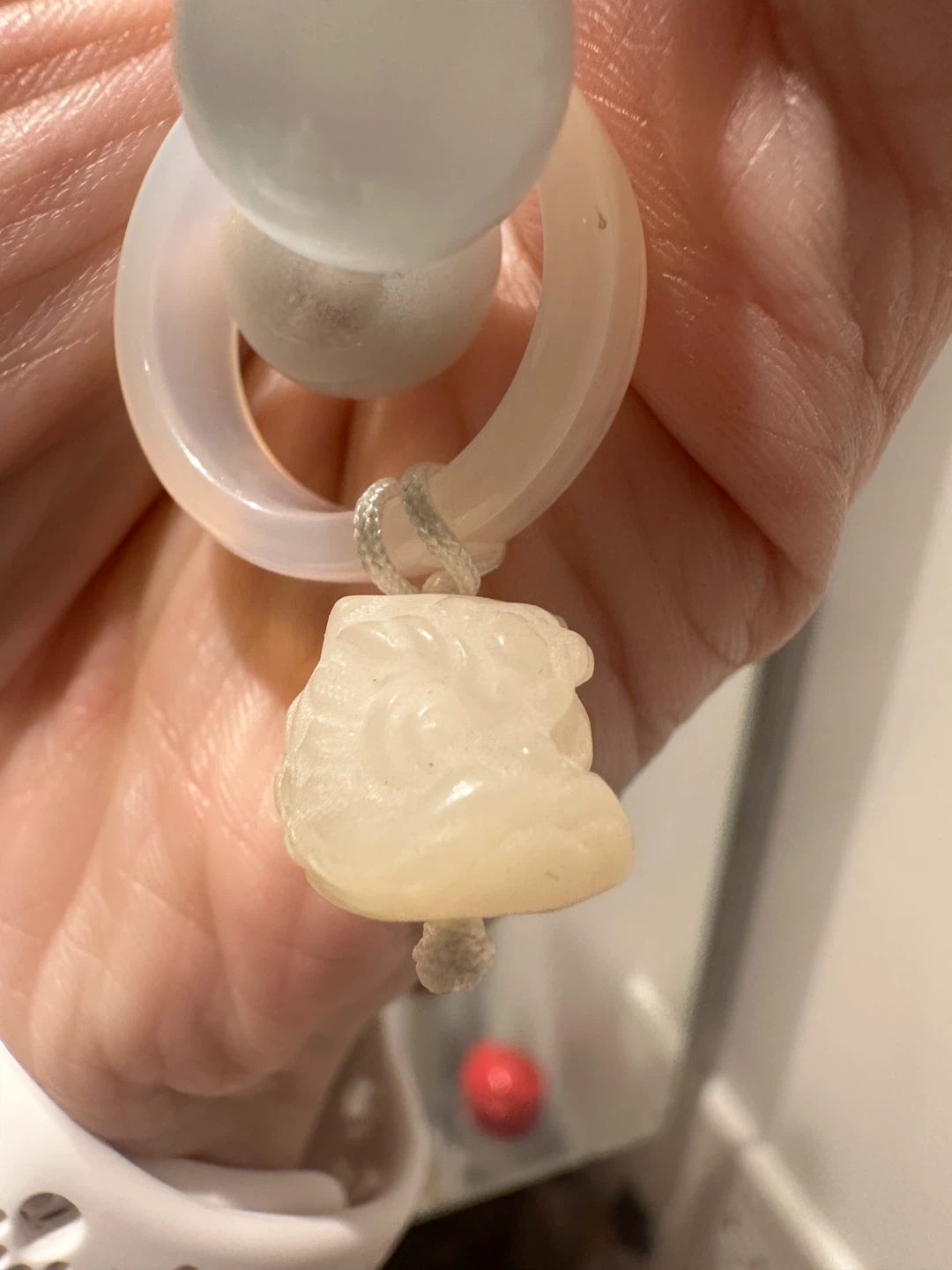 Beaded crystal pendant with Carved - photo 2