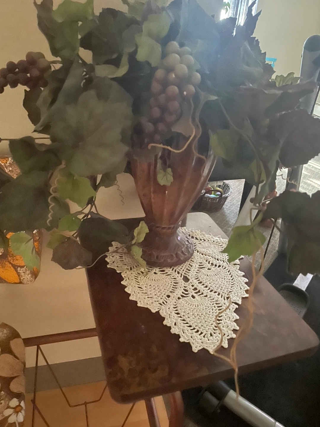 Artificial Grapevine Arrangement with Vase