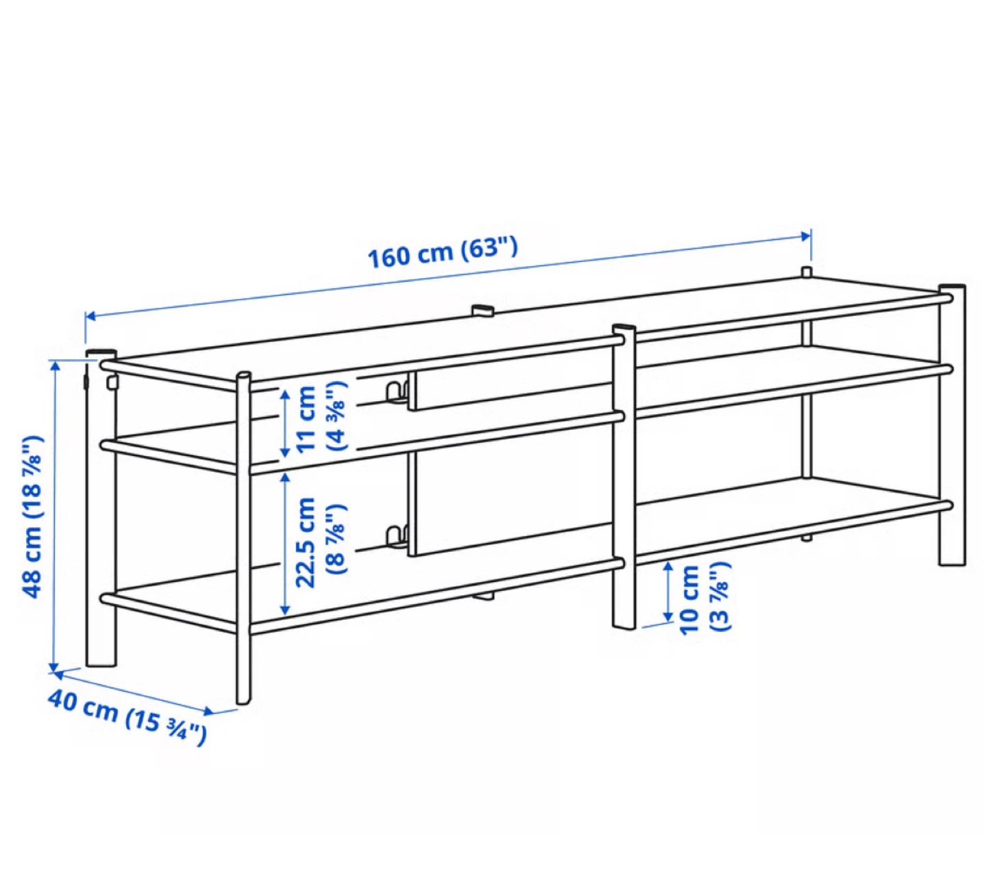 IKEA Console Table JÄTTETSTA TV Unit, Black - photo 2