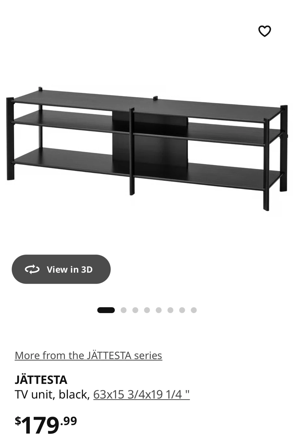 IKEA Console Table JÄTTETSTA TV Unit, Black