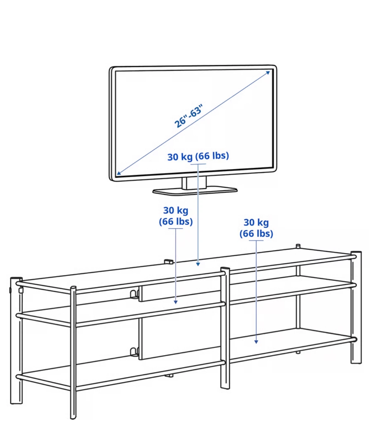 IKEA Console Table JÄTTETSTA TV Unit, Black - photo 3
