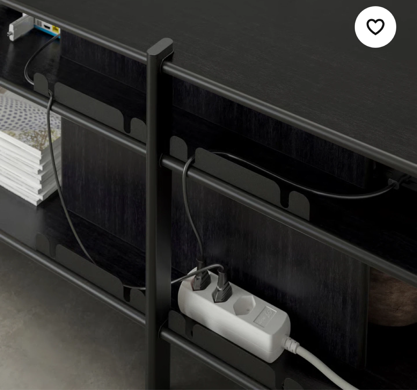 IKEA Console Table JÄTTETSTA TV Unit, Black - photo 5