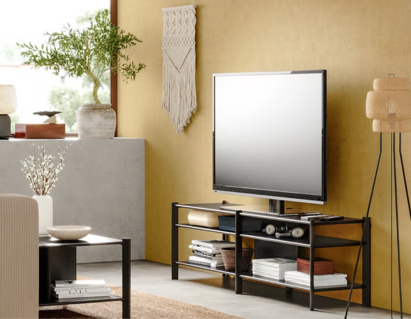IKEA Console Table JÄTTETSTA TV Unit, Black - photo 4