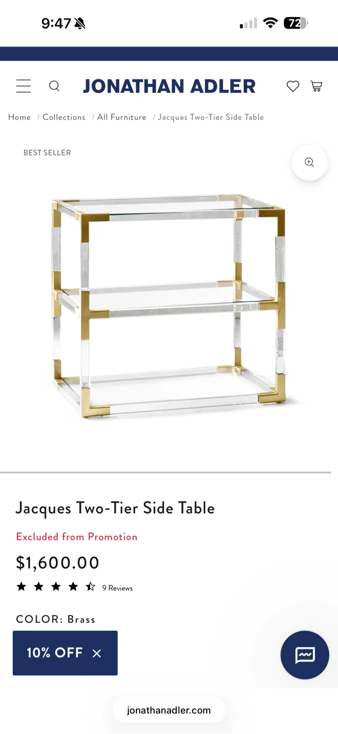 Jonathan Adler Jacques Two-Tier Side Table
