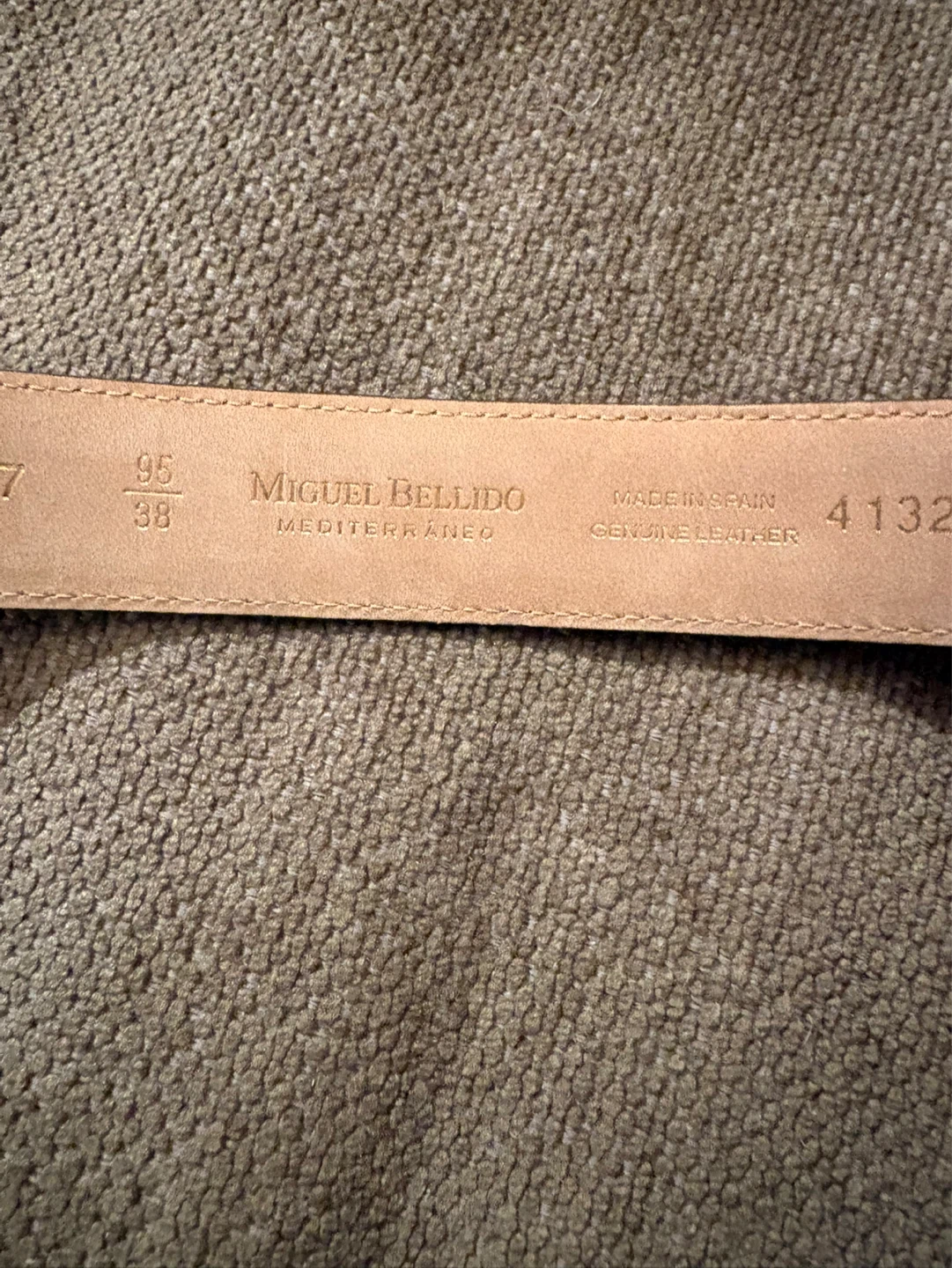 🌱 Miguel Bellido Crocodile Embossed Leather Belt - Size 38 - photo 3