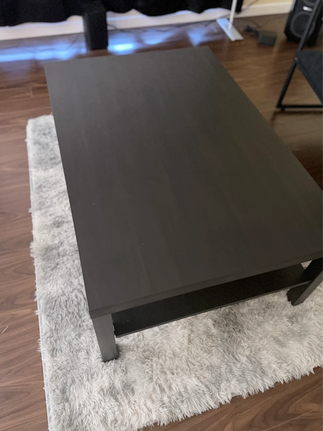 Dark Brown Coffee Table with Shelf
