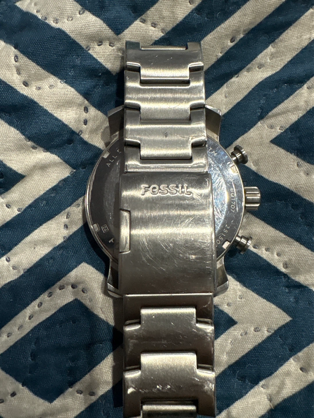 Fossil Chronograph Blue Dial Stainless Steel Watch - photo 3