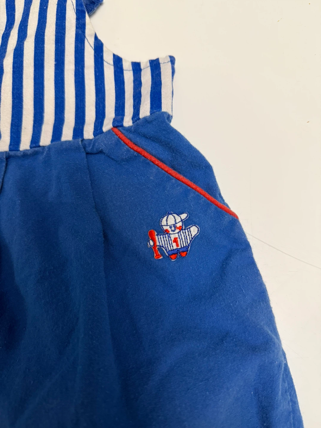 90’s Vintage Baby Overalls with Bear Embroidery - photo 2