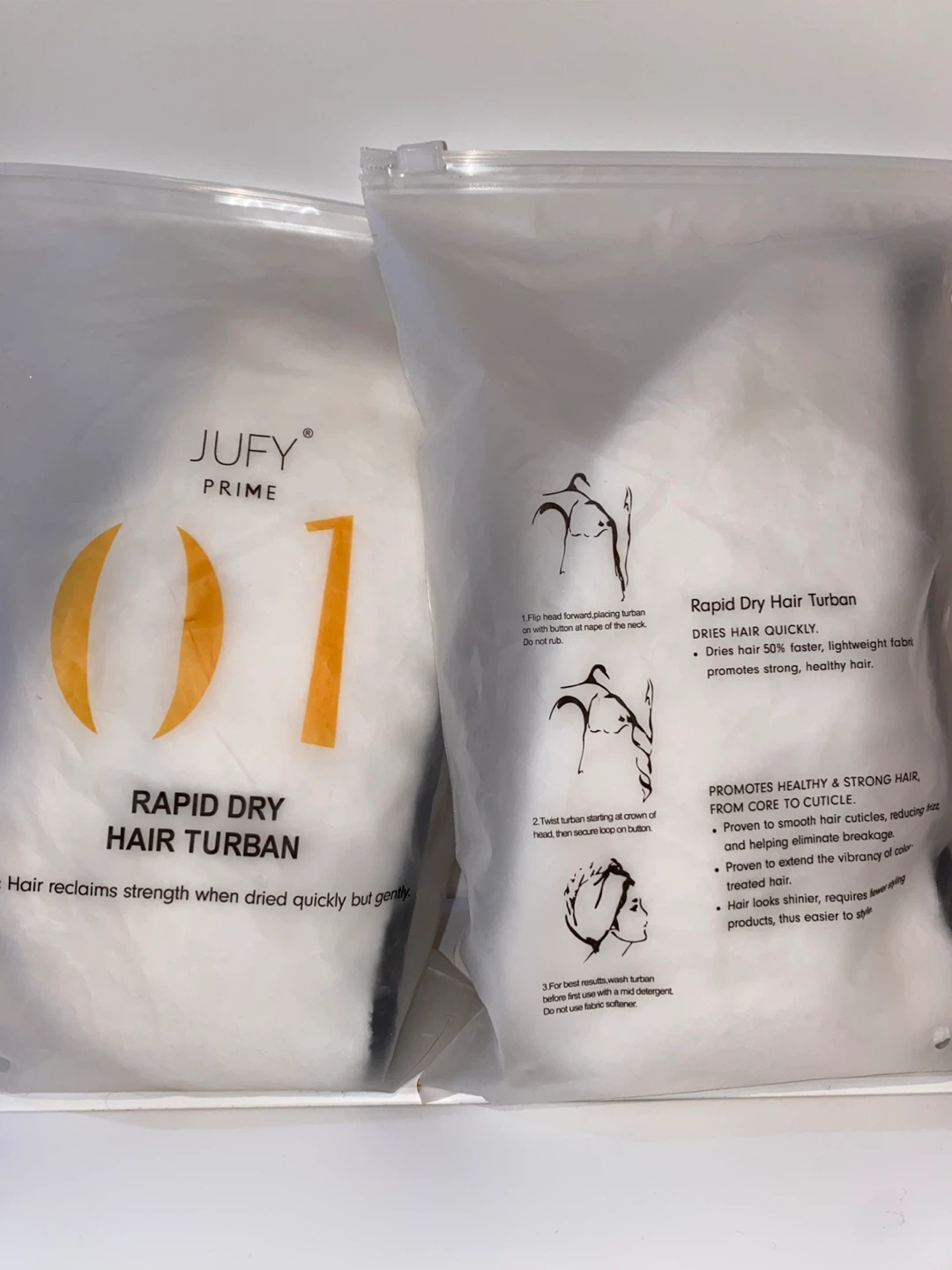 Set of 2 - Rapid Dry Hair Towel - Soft Microfiber 🌱 - photo 4
