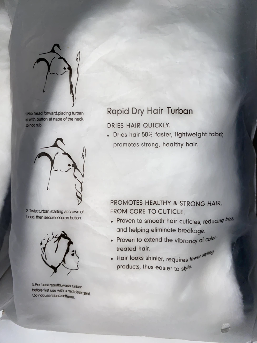Set of 2 - Rapid Dry Hair Towel - Soft Microfiber 🌱 - photo 5