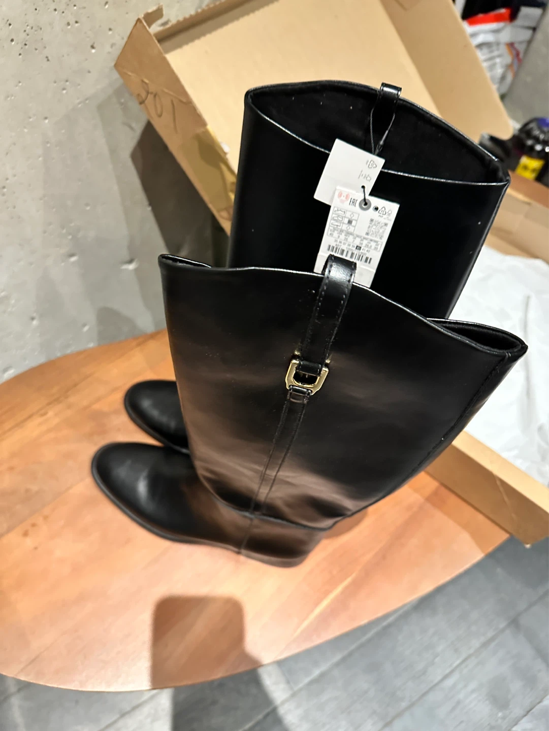 New Zara high boots with tag.