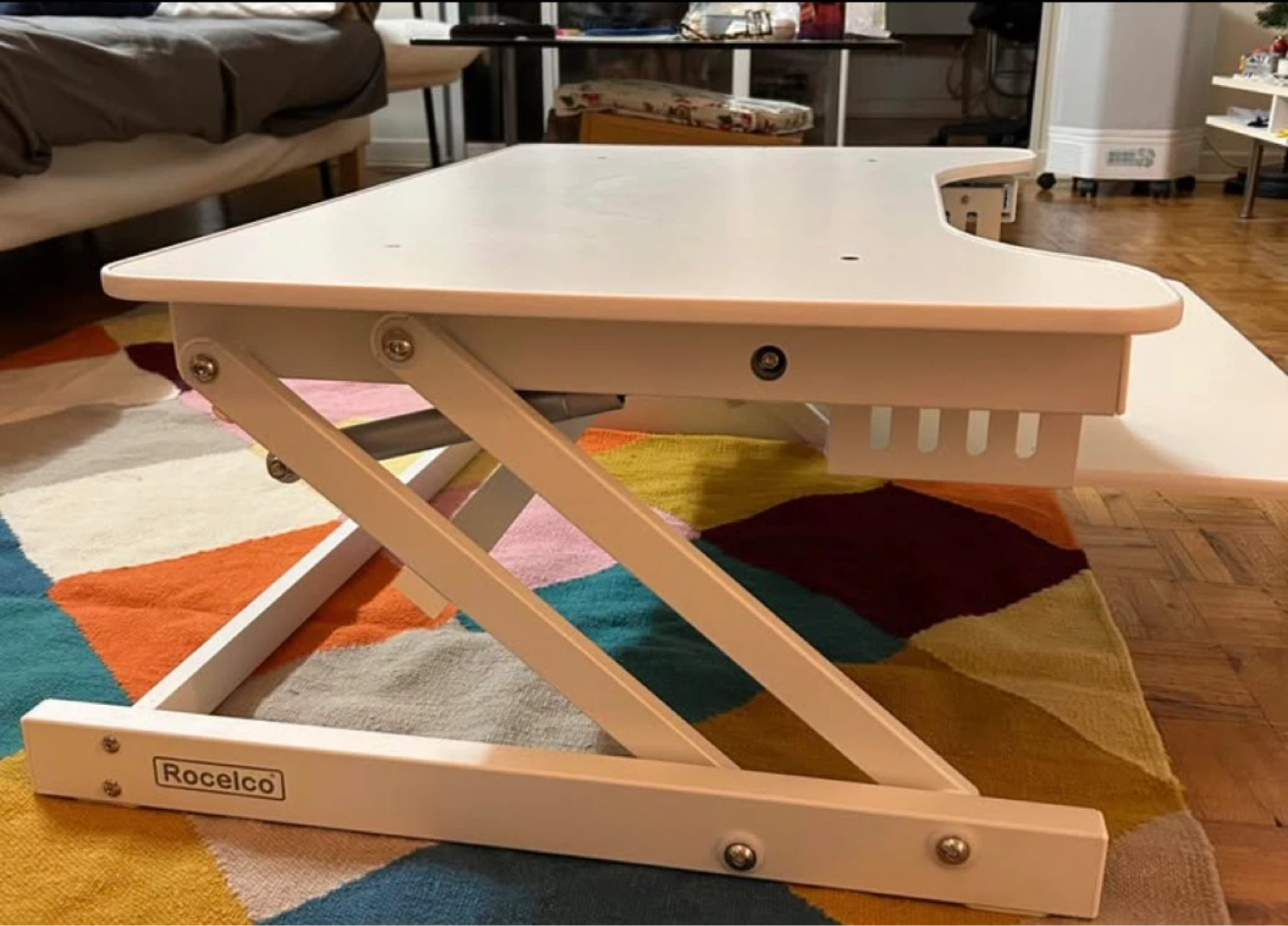 Rocelco White Standing Desk Converter