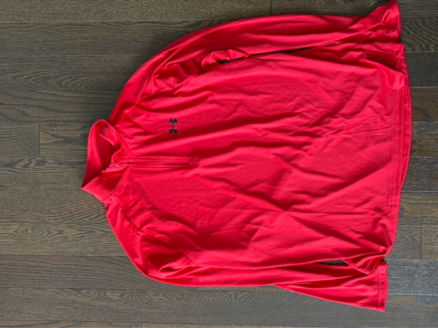 Under Armour Red 1/4 Zip Long Sleeve Shirt