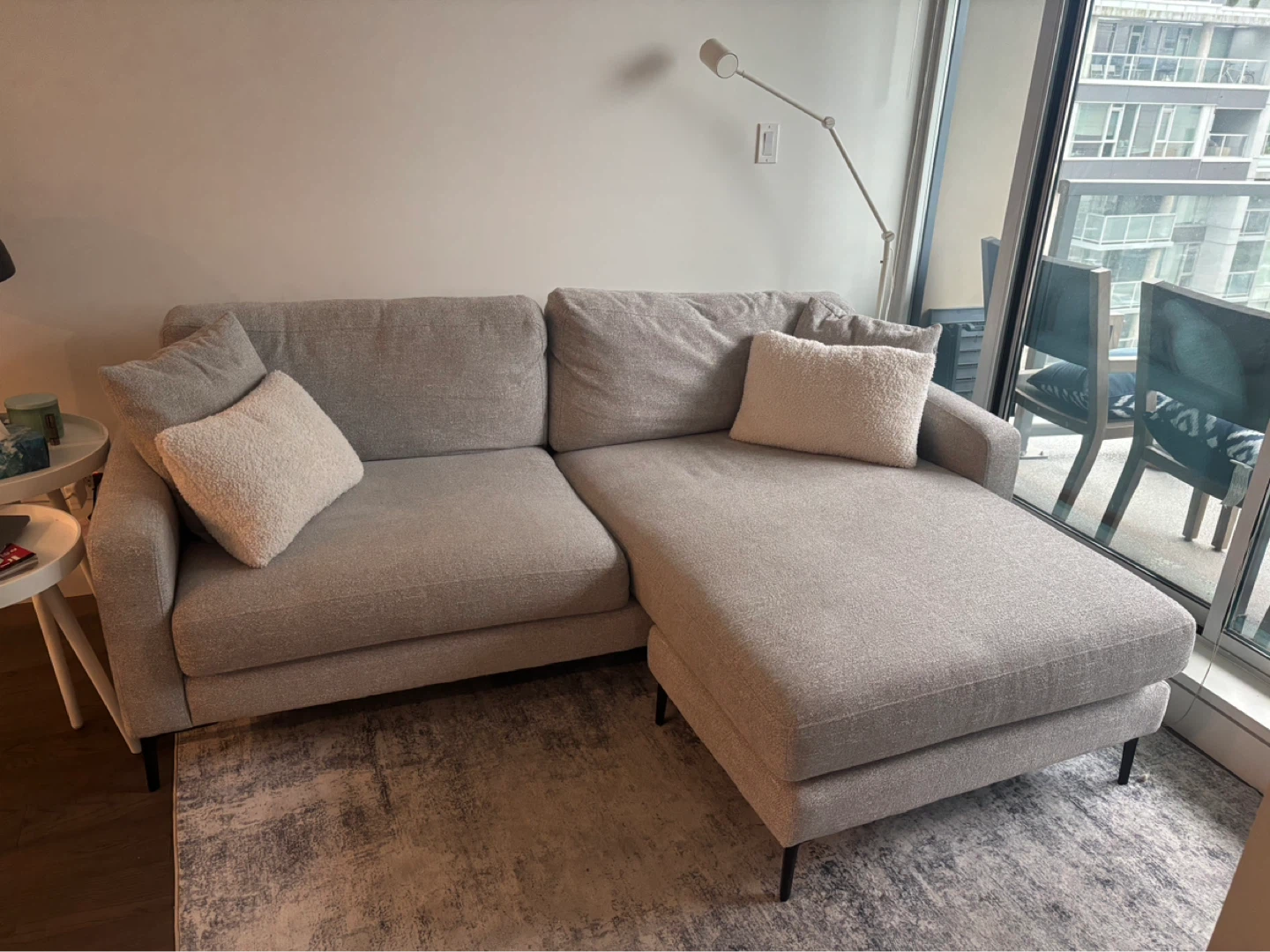 Grey Sectional Sofa with Chaise - photo 2
