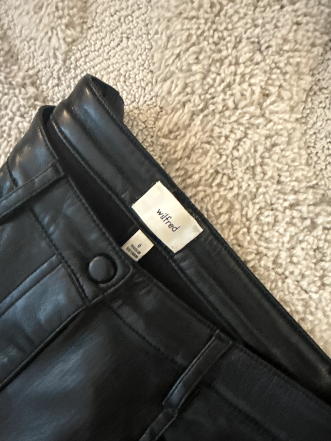 Wilfred Black Faux Leather Flare Pants Size 0 - photo 2