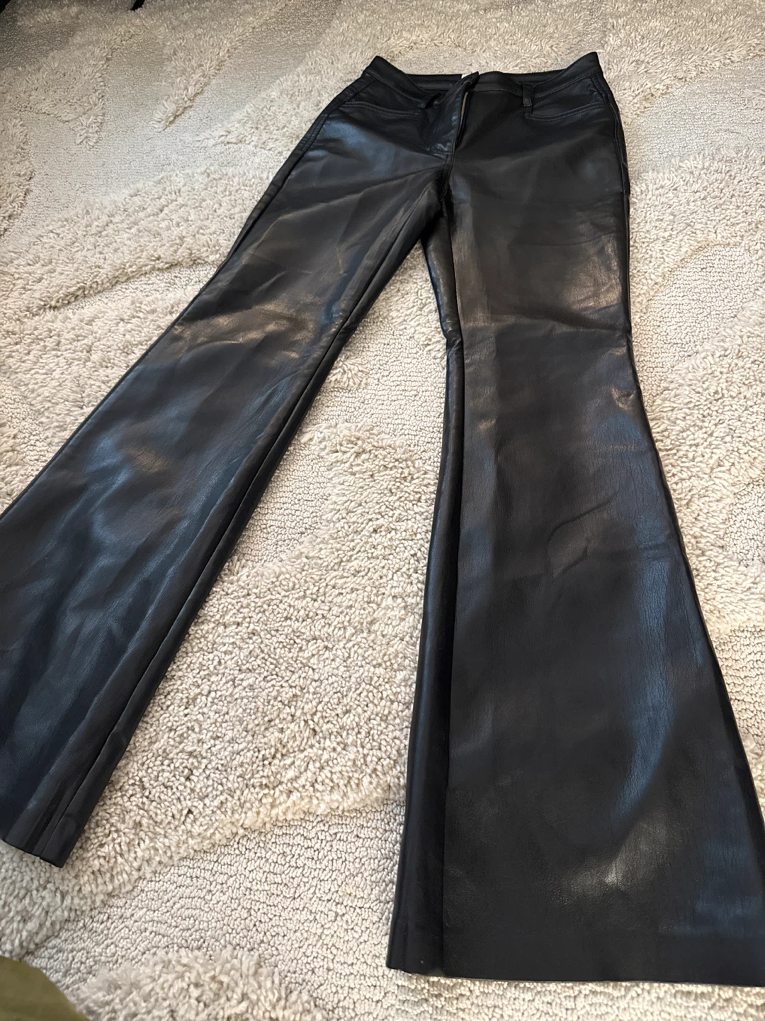 Wilfred Black Faux Leather Flare Pants Size 0 - photo 3