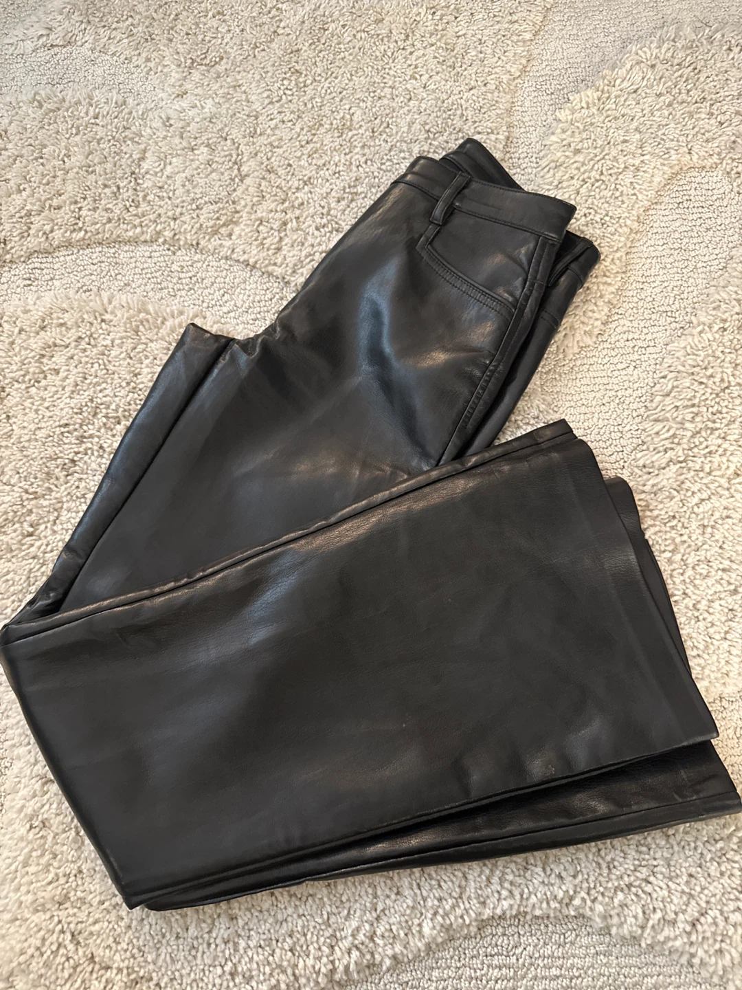 Wilfred Black Faux Leather Flare Pants Size 0