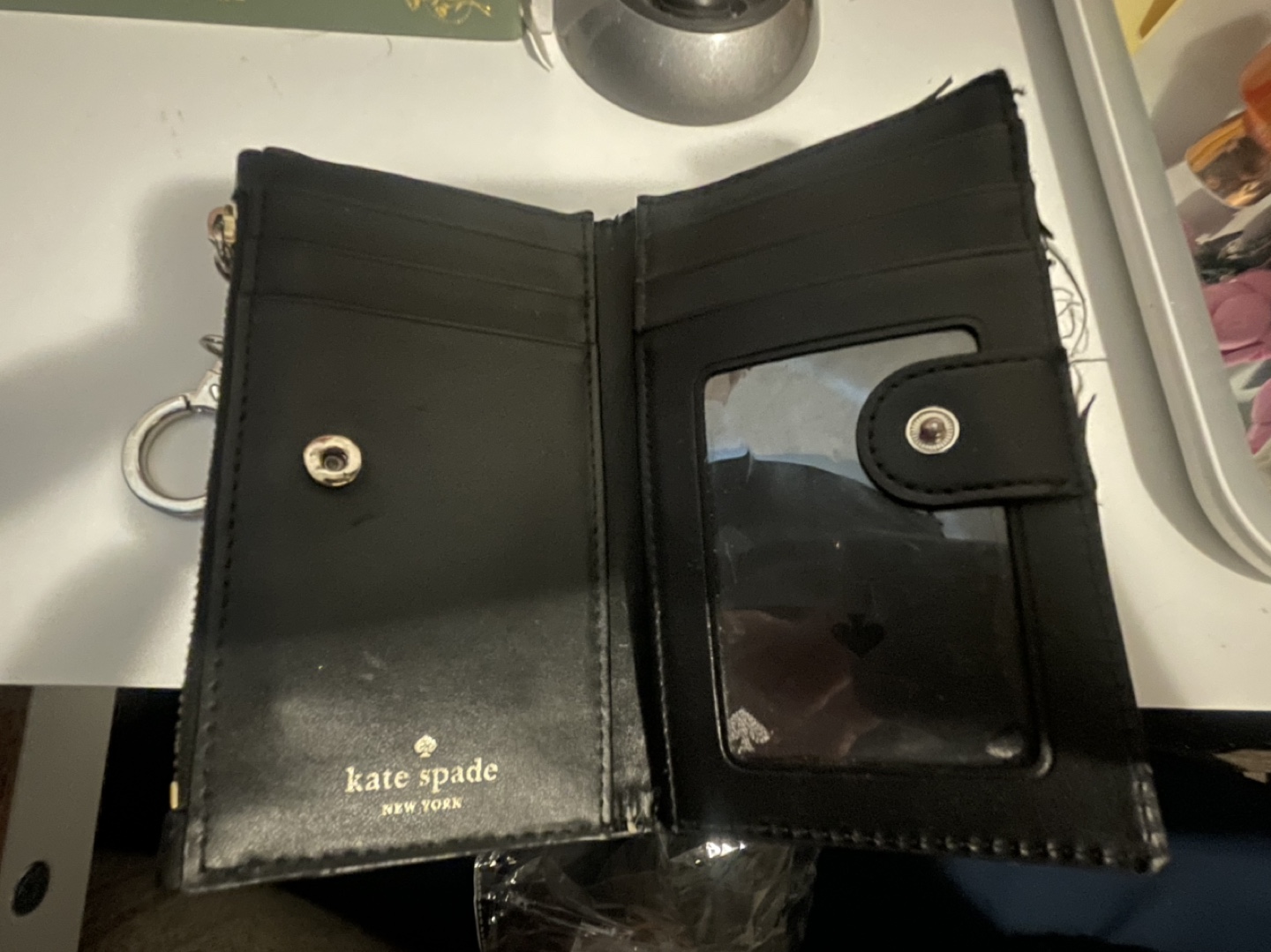 Kate Spade Black Quilted Cardholder with Keychain - photo 3