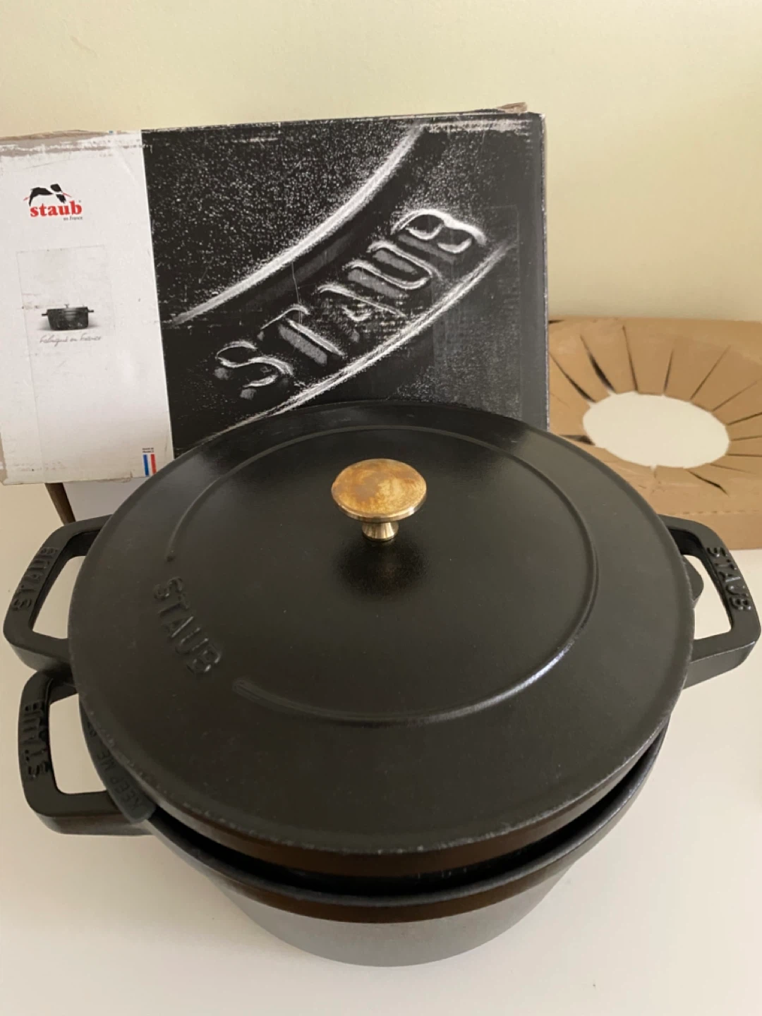 Staub Black Cocotte and Fry Pan Set 24cm