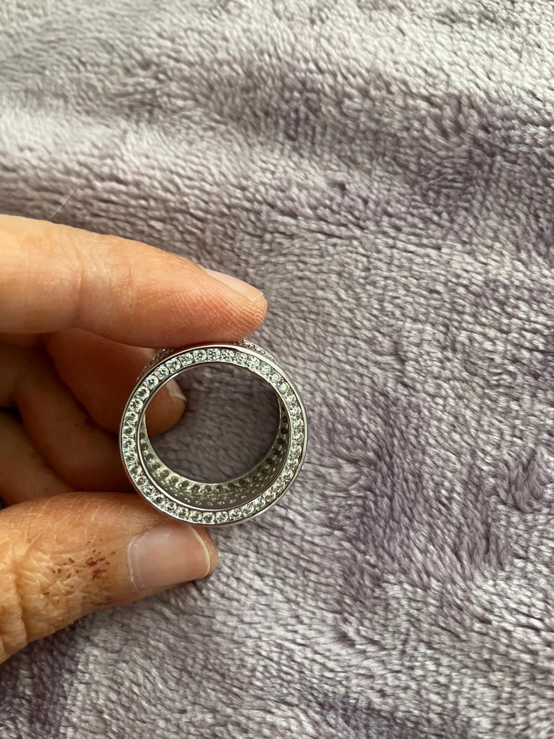 Sparkling Band Ring with CZ Rhinestones Size 8 - photo 2