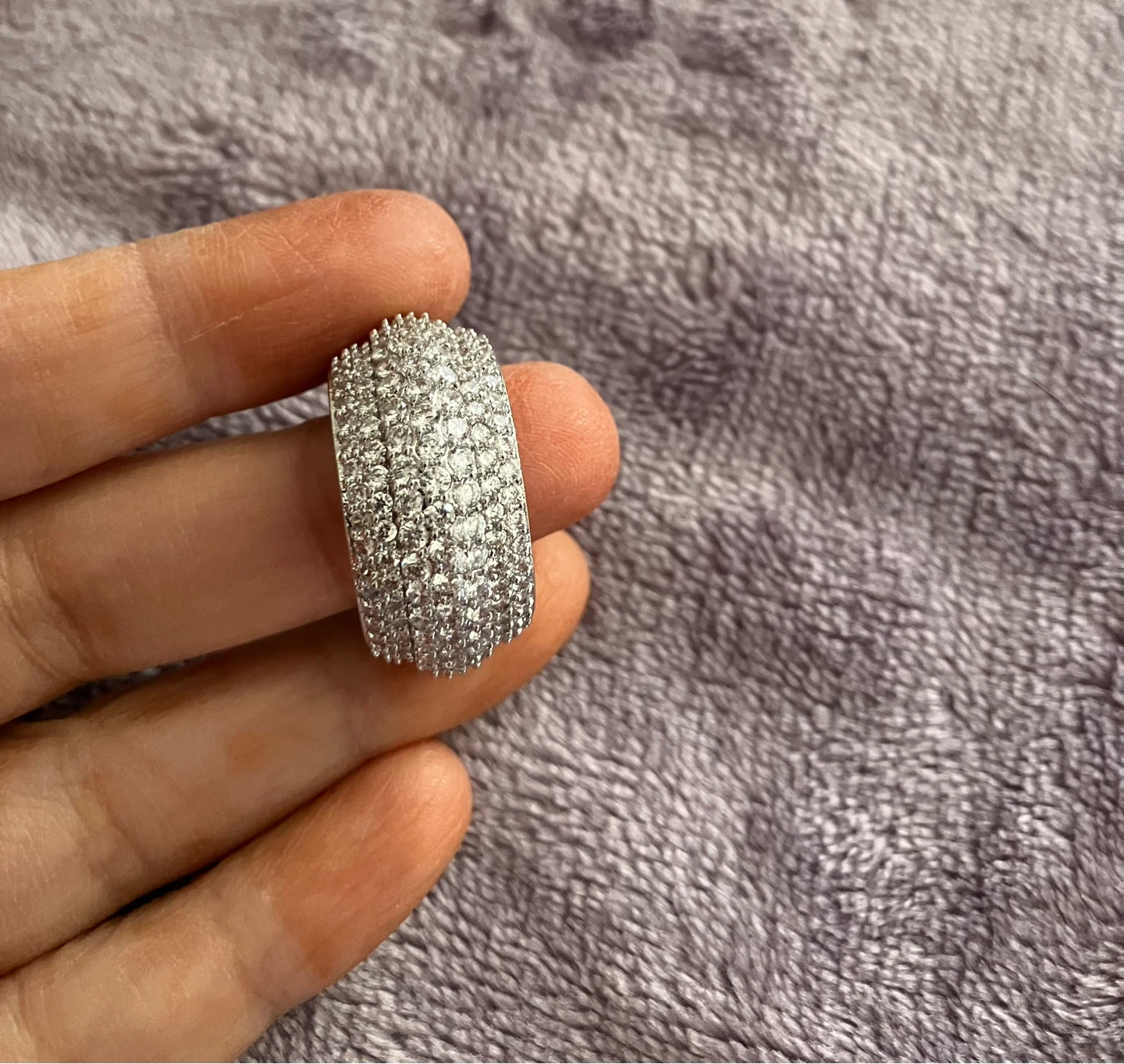 Sterling Silver Statement Ring with CZ Stones