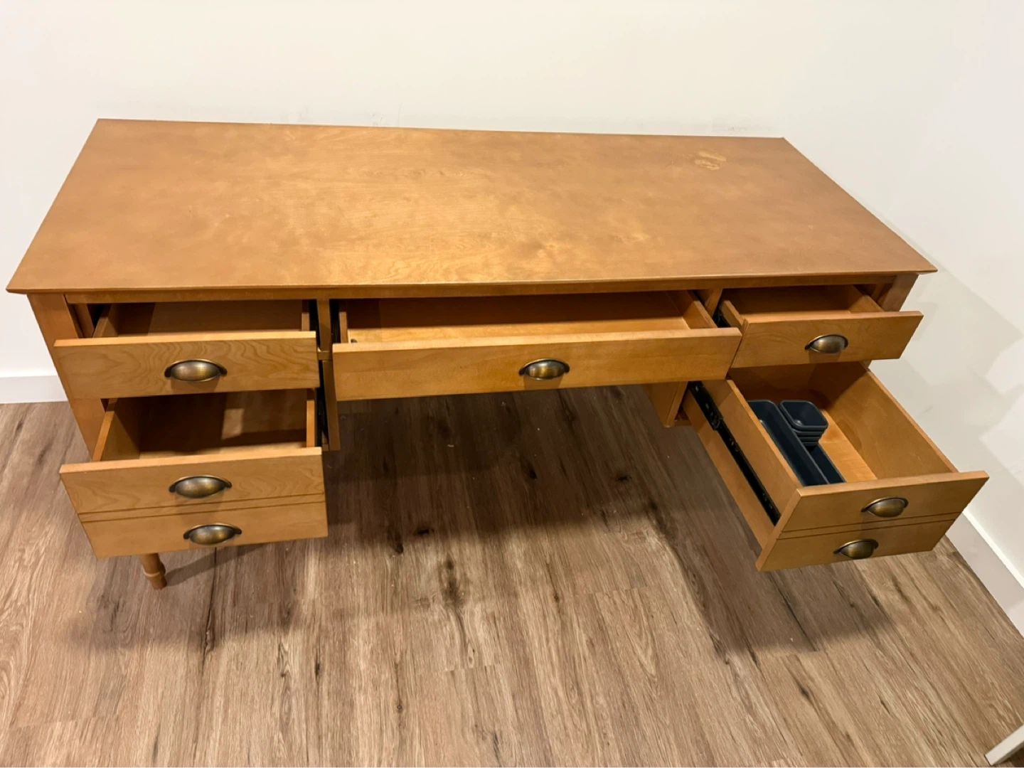 Blackford Writing Desk (Home Depot) — 5 Drawers, Solid Wood - photo 4