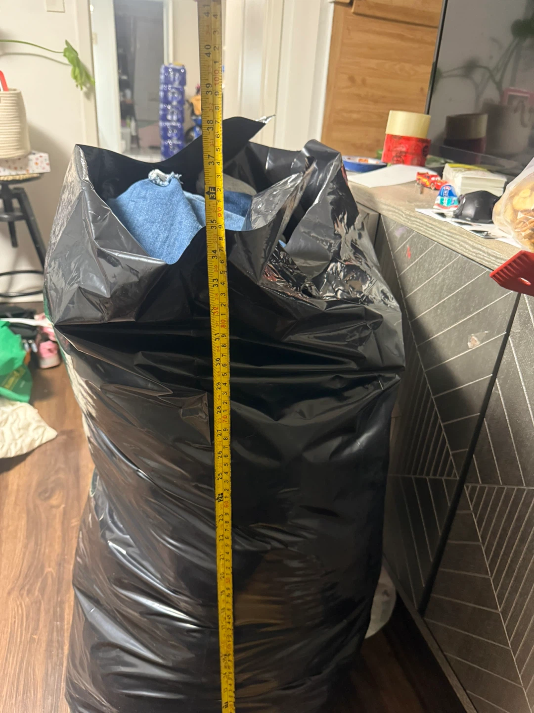 Large Black Garbage Bag with Contents - photo 2