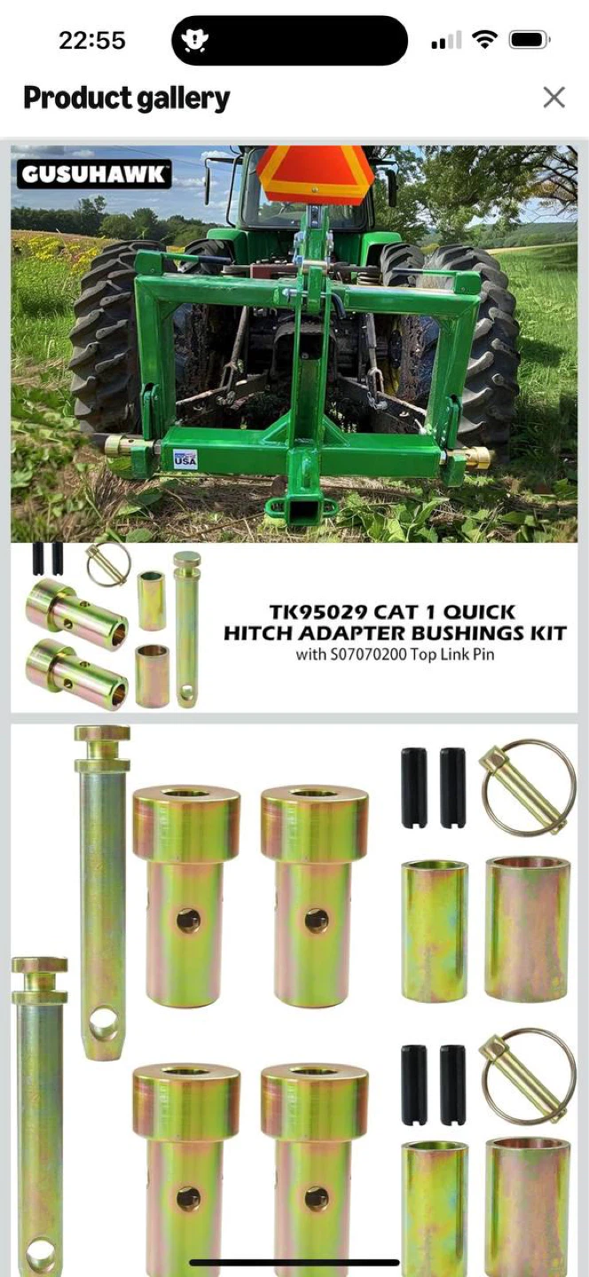 CAT 1 QUICK HITCH ADAPTER BUSHING KIT – 2 SET (TRACTOR / 3 - photo 5