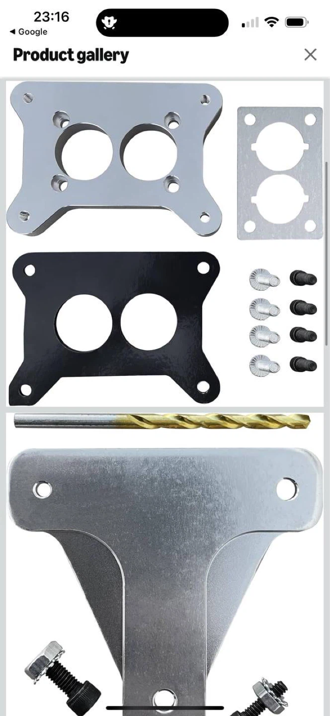 CARBURETOR ADAPTER PLATE KIT + THROTTLE LINKAGE – - photo 2