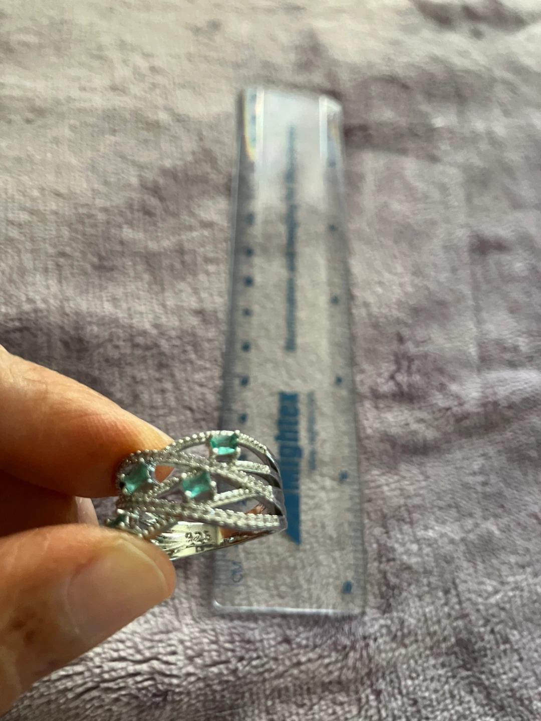 Flash sale ⚡️- Sterling silver Ring with Green Stones and CZ - photo 4