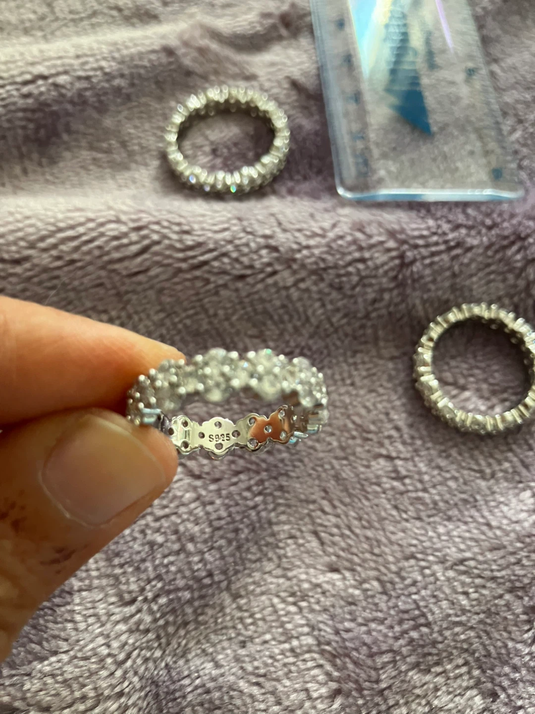 Set of 3 Sparkling Stackable S925 Rings - photo 4