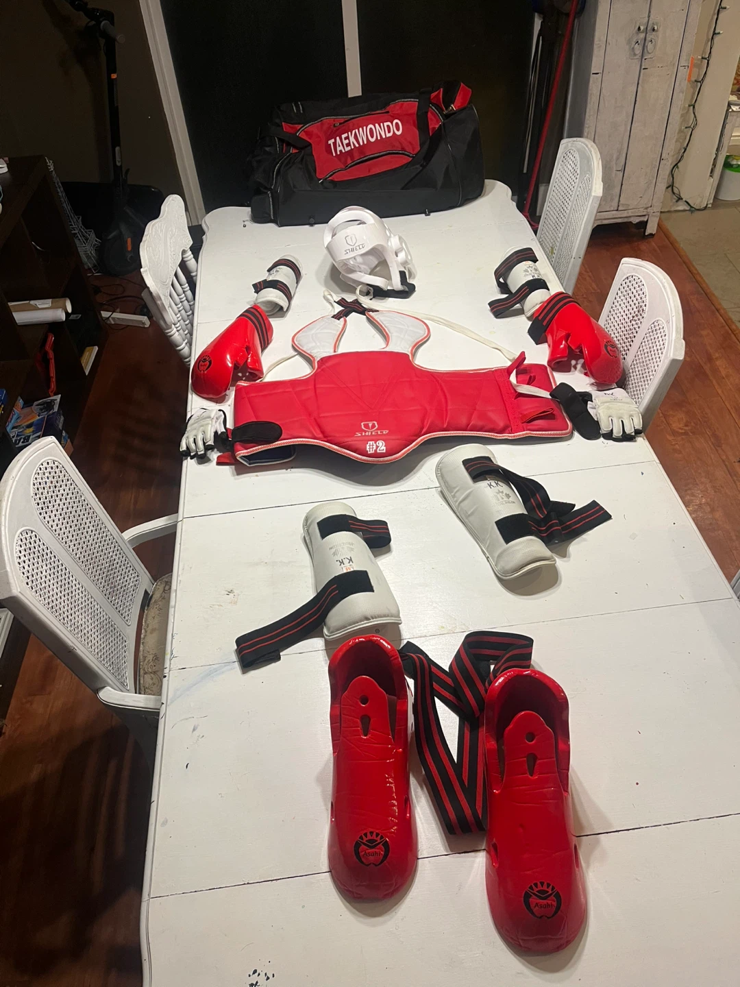 Complete Taekwondo Sparring Gear Set - Asahi & Shield